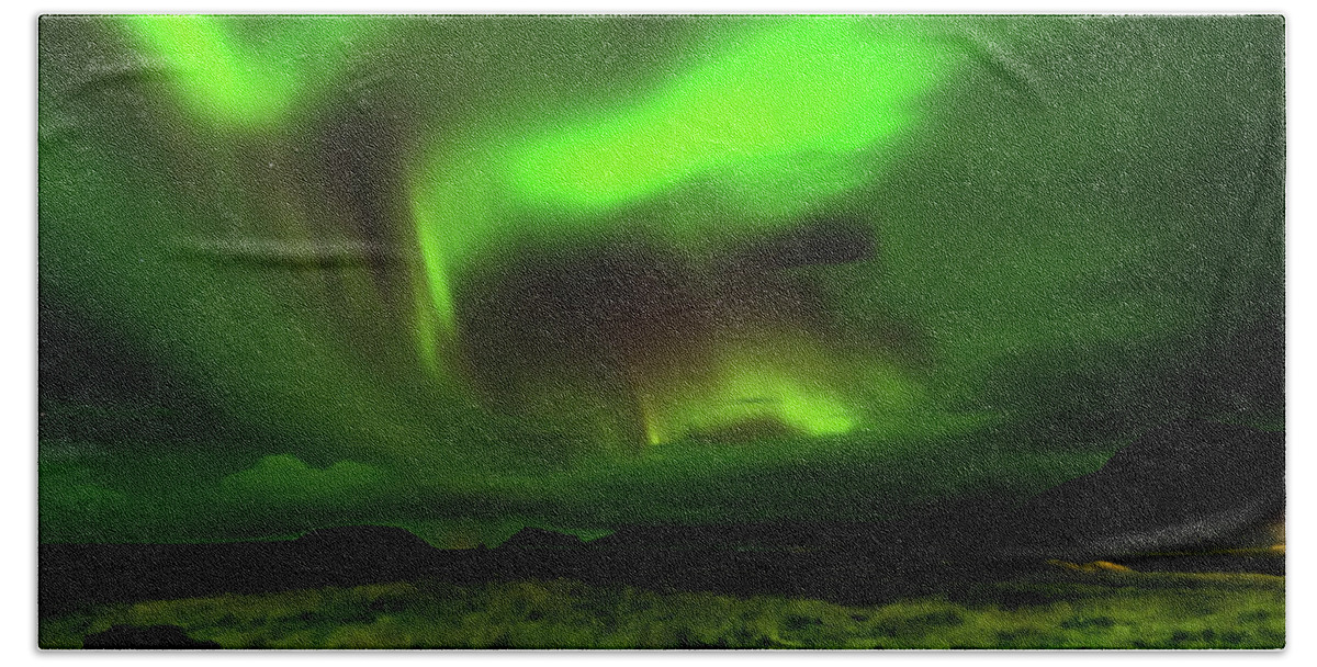 Northern Lights Beach Towel featuring the photograph Northern Lights by Chris McKenna
