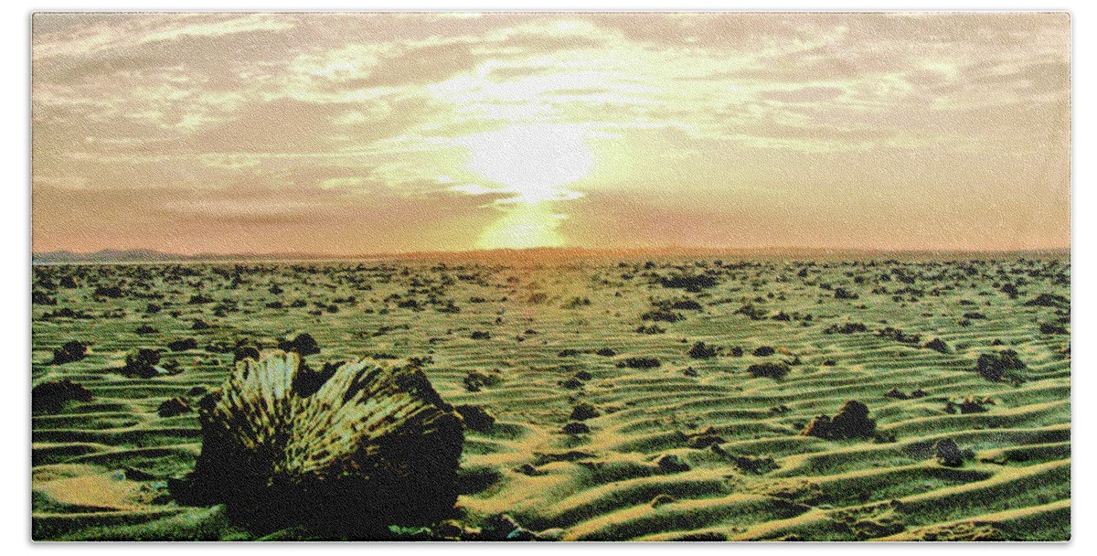 Landscape Beach Towel featuring the photograph Nuclear Desert by Michael Blaine