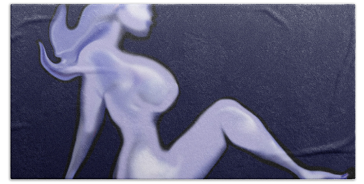 Babe Beach Towel featuring the digital art Nude by Kevin Middleton
