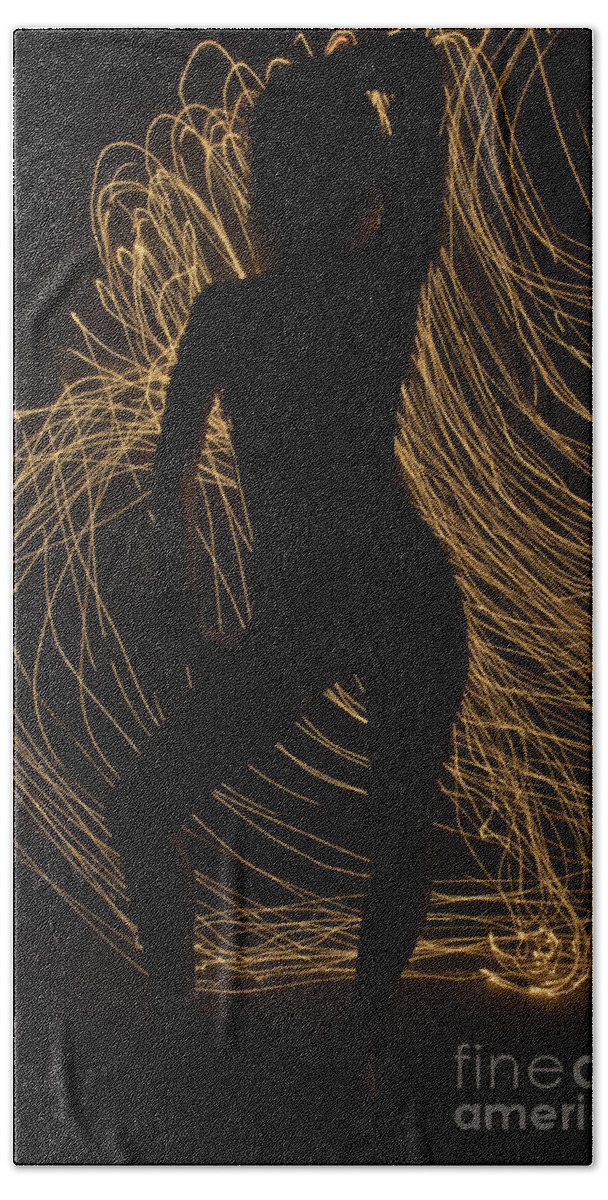 Nudes Beach Towel featuring the photograph Nude Silhouette 1 by Timothy Hacker