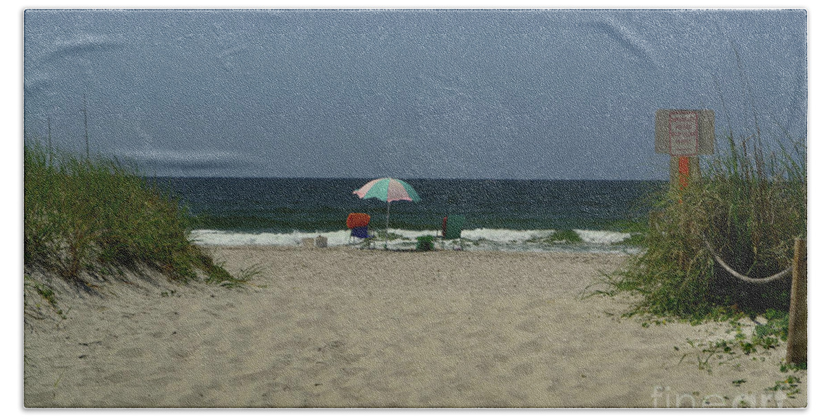 Oak Island Beach Sheet featuring the photograph Oak Island Beach Vacancy by Amy Lucid