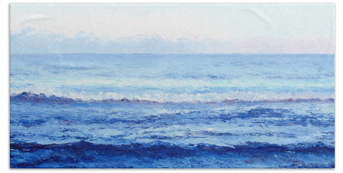Ocean Beach Towel featuring the painting Ocean Art - Cobalt Blue Ocean by Jan Matson