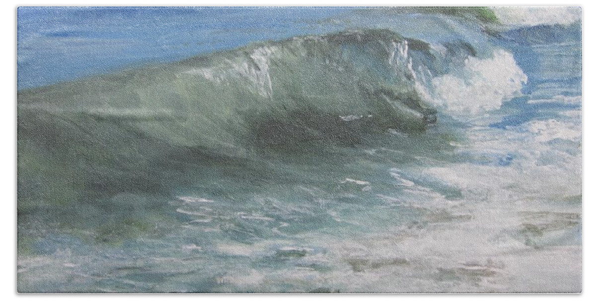 Ocean Beach Towel featuring the painting Ocean Power by Paula Pagliughi