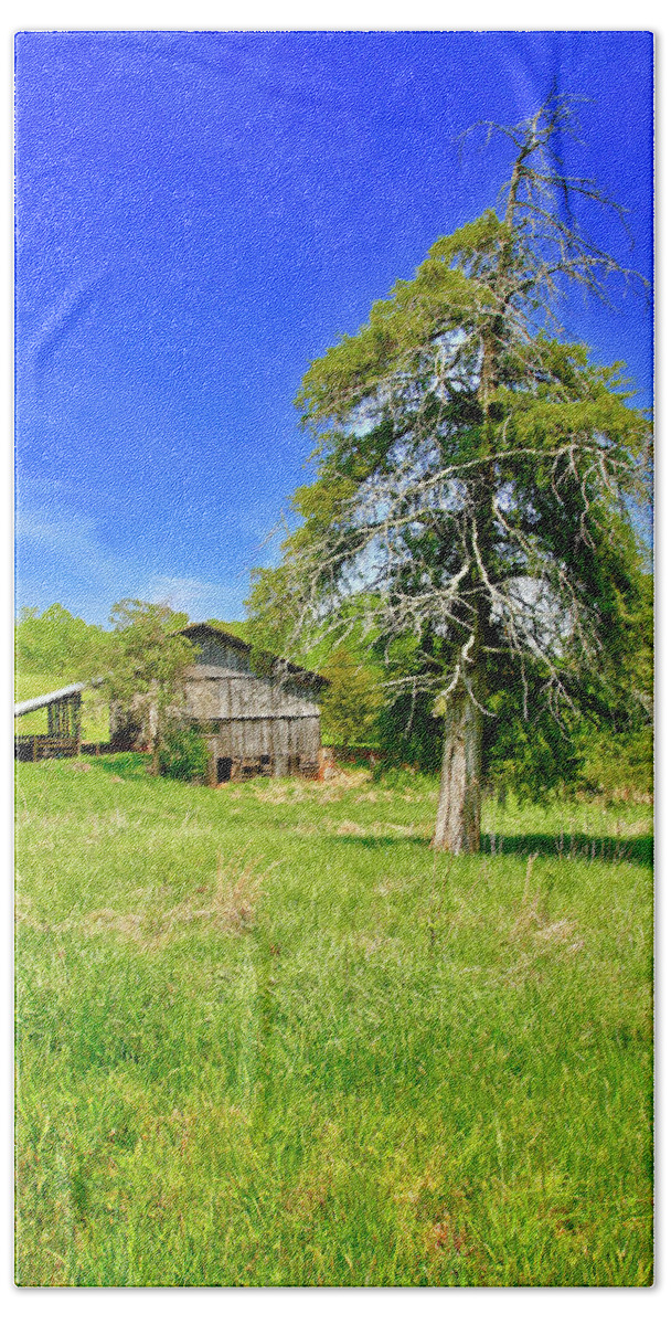 Old Barn Beach Towel featuring the photograph Old Barn, Smith Mountain Lake by The James Roney Collection