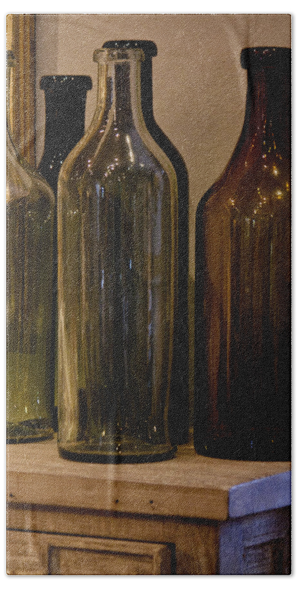 Bottles Beach Sheet featuring the photograph Old Bottles by Donna Walsh