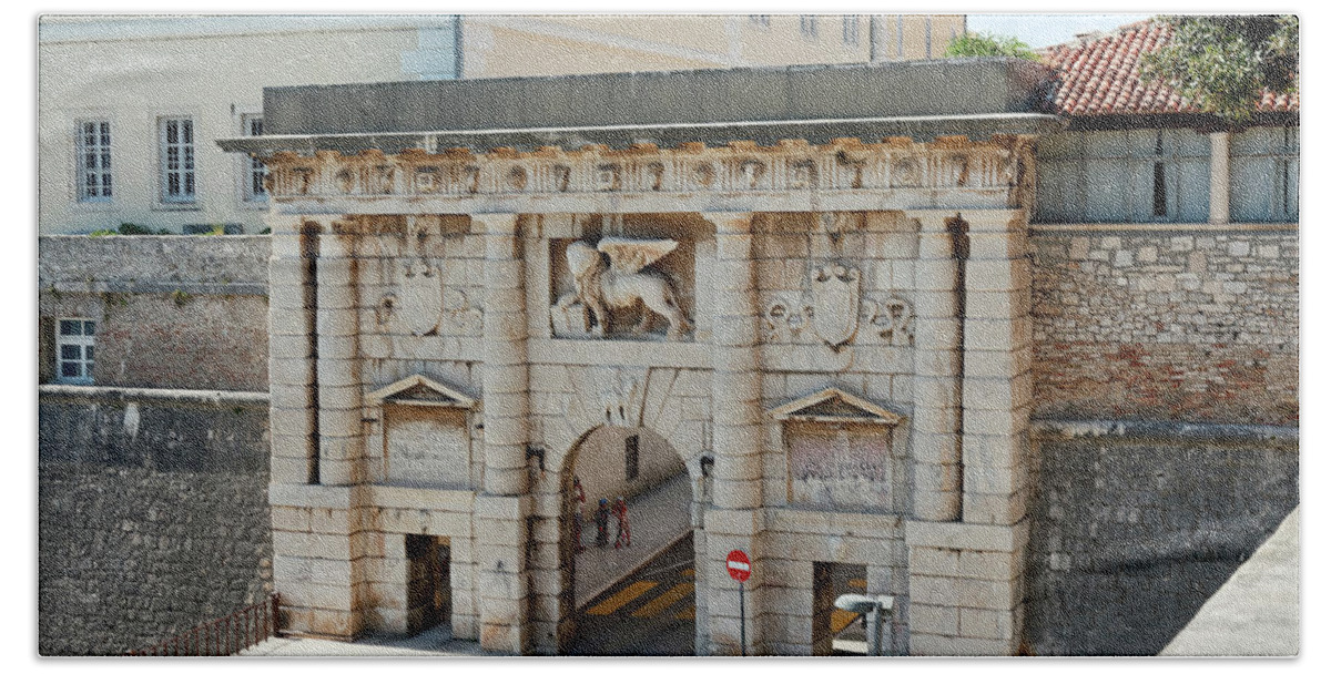 Old Stone City Gate Beach Towel featuring the photograph Old City Gate 1543 by Sally Weigand