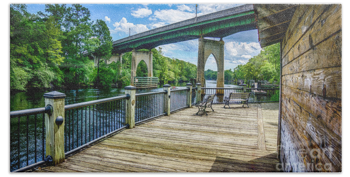 Conway Beach Towel featuring the photograph Old Conway Bridge by David Smith