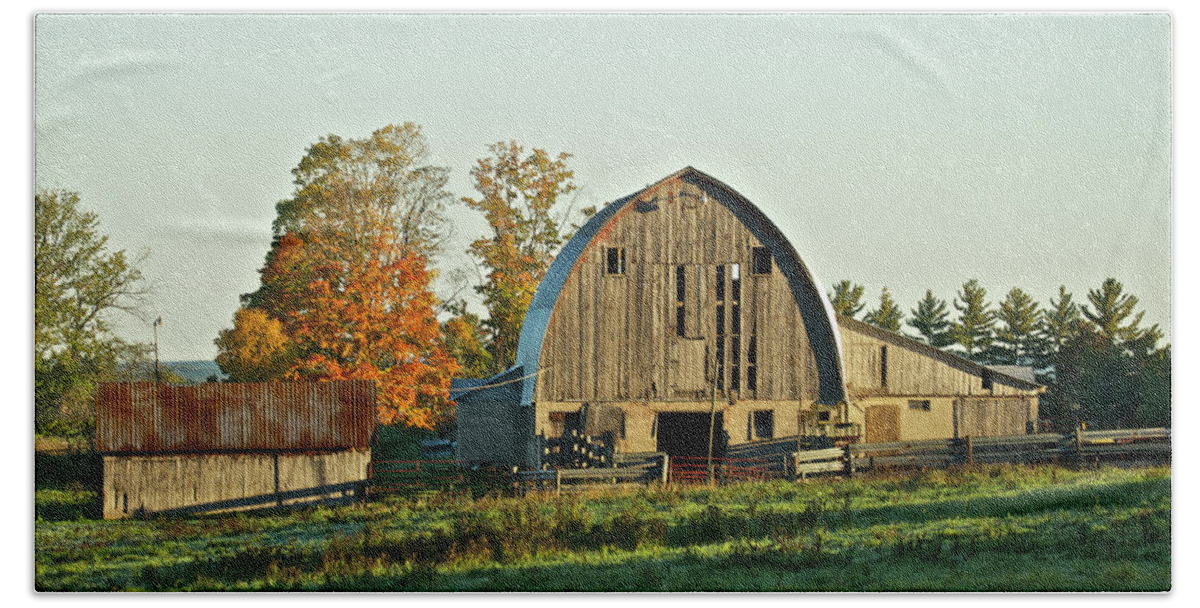 Barn Beach Towel featuring the photograph Old Country Barn_9302 by Michael Peychich