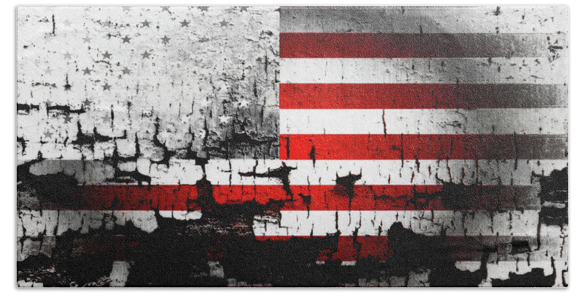 American Flag Beach Towel featuring the mixed media Old Glory 2b by Brian Reaves