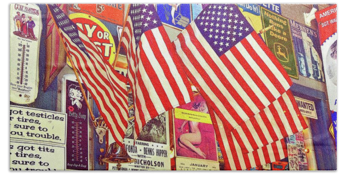 American Flag Beach Towel featuring the photograph Old Glory by Joan Reese