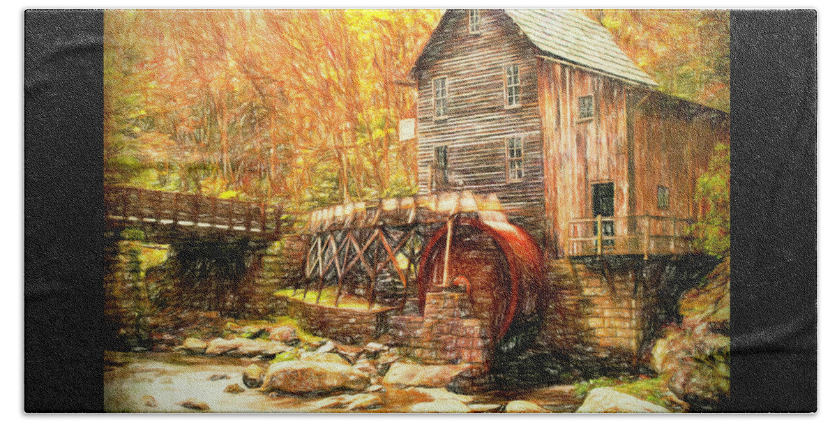 Grist Mill Beach Towel featuring the photograph Old Grist Mill by Mark Allen