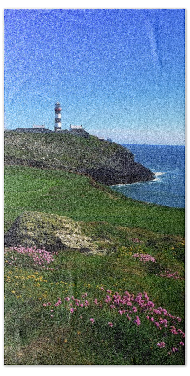 Clear Sky Beach Towel featuring the photograph Old Head Of Kinsale Lighthouse by The Irish Image Collection 