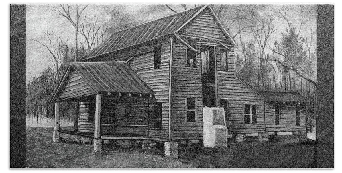 House Beach Sheet featuring the painting Old House by Virginia Bond