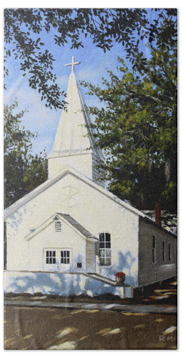 Church Beach Sheet featuring the painting Old St. Andrew Church by Rick McKinney