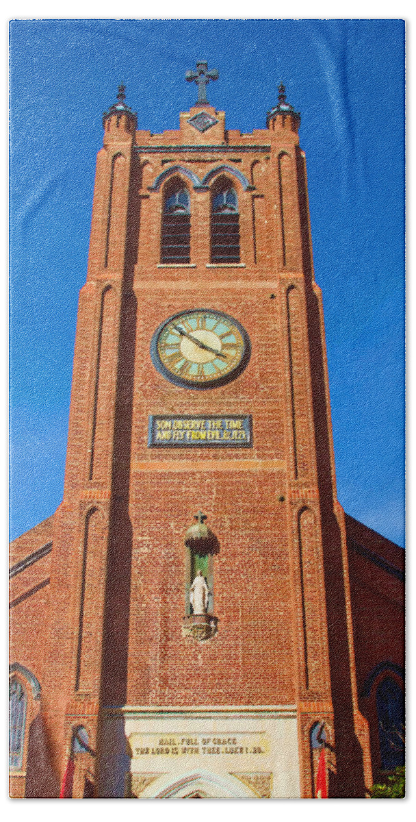 Bonnie Follett Beach Towel featuring the photograph Old St. Mary's Church by Bonnie Follett