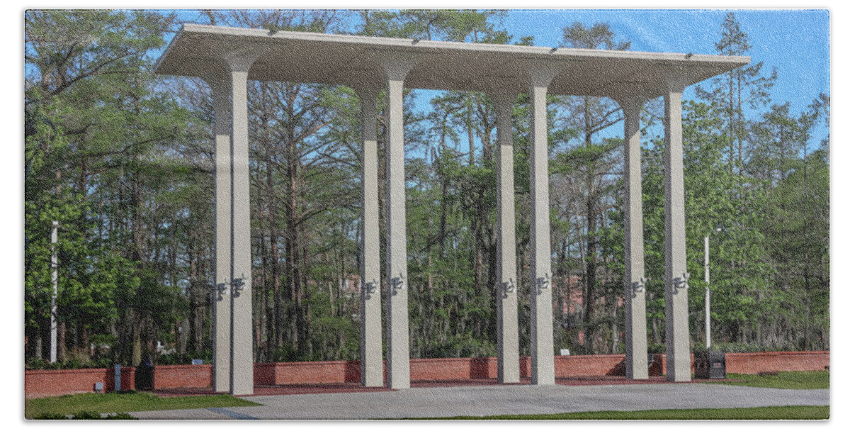 Ul Beach Sheet featuring the photograph Old Student Union Arches by Gregory Daley MPSA