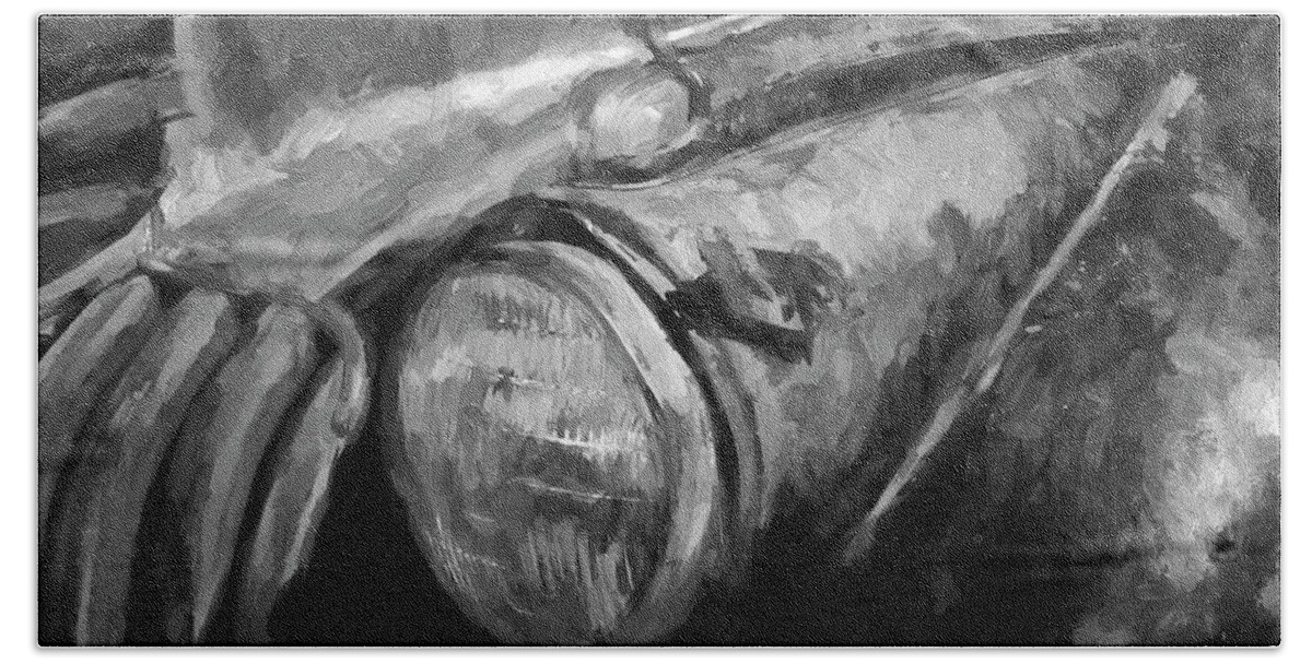 Old Beach Towel featuring the photograph Old Vehicle VIII BW by David Gordon