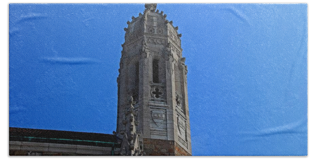 Steeple Beach Towel featuring the photograph Old West End Our Lady Queen of the Most Holy Rosary Cathedral Steeple- horizontal by Michiale Schneider