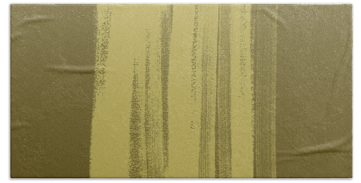 Olive Beach Towel featuring the painting Olive on Olive 1 by Julie Niemela