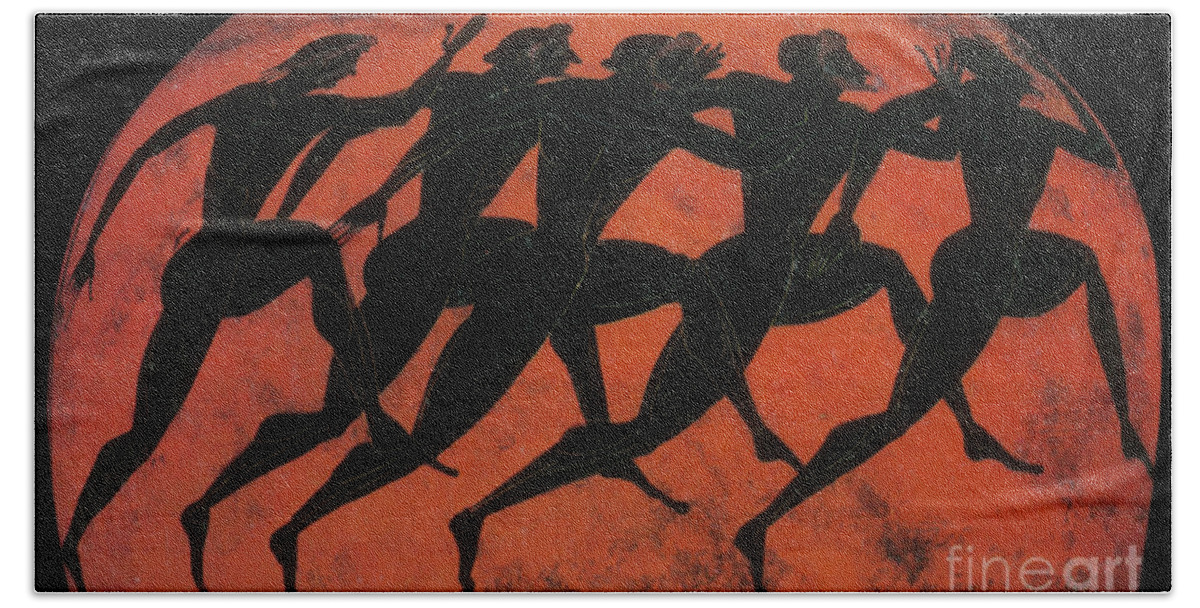 Ancient Beach Towel featuring the photograph Olympic Games, Black-Figure Pottery by Science Source