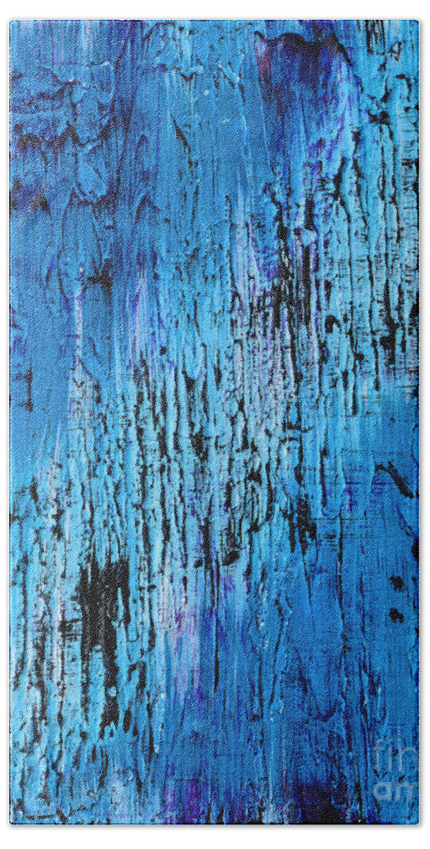 Waterfall Beach Towel featuring the painting On Edge by Alys Caviness-Gober