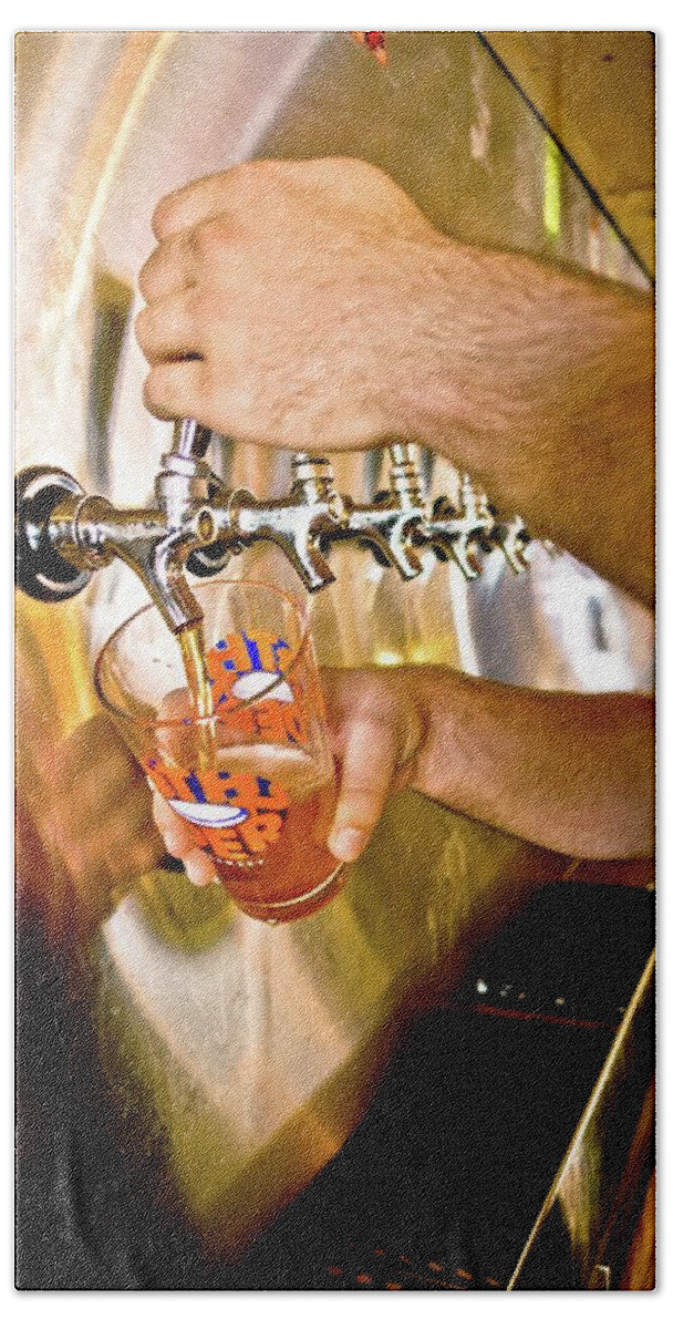 Beer Tap Beach Towel featuring the photograph On Tap by Linda Unger