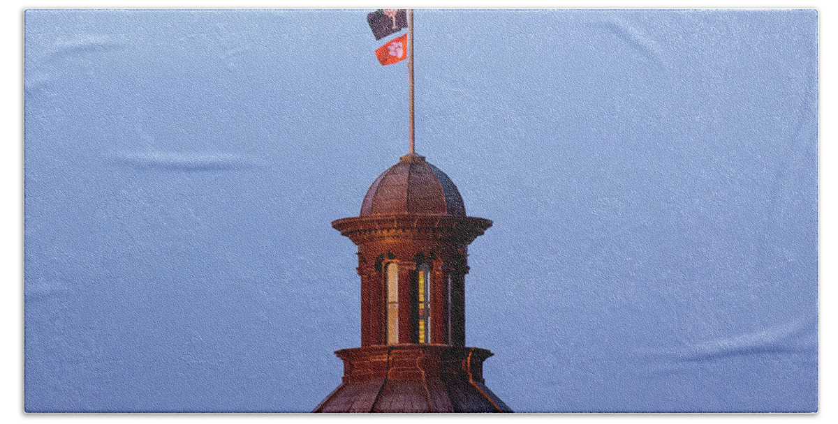 Clemson Beach Towel featuring the photograph On the Dome-4 by Charles Hite
