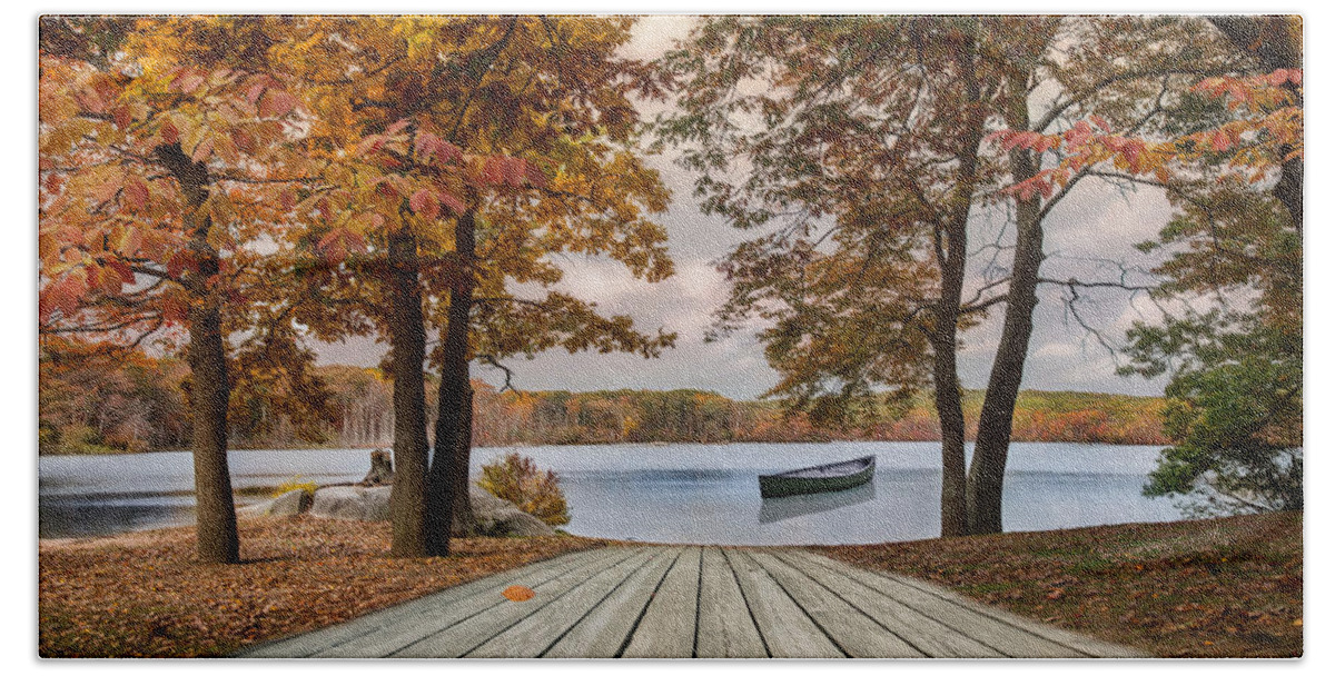 Lake Beach Sheet featuring the photograph On The Lake by Robin-Lee Vieira