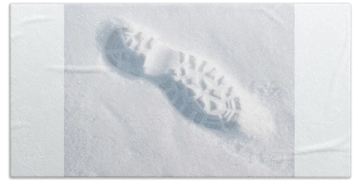 Snow Beach Towel featuring the photograph One Step at a Time by Ann Horn