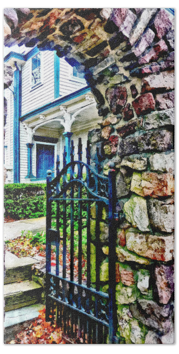 Suburbs Beach Towel featuring the photograph Open Gate by Susan Savad