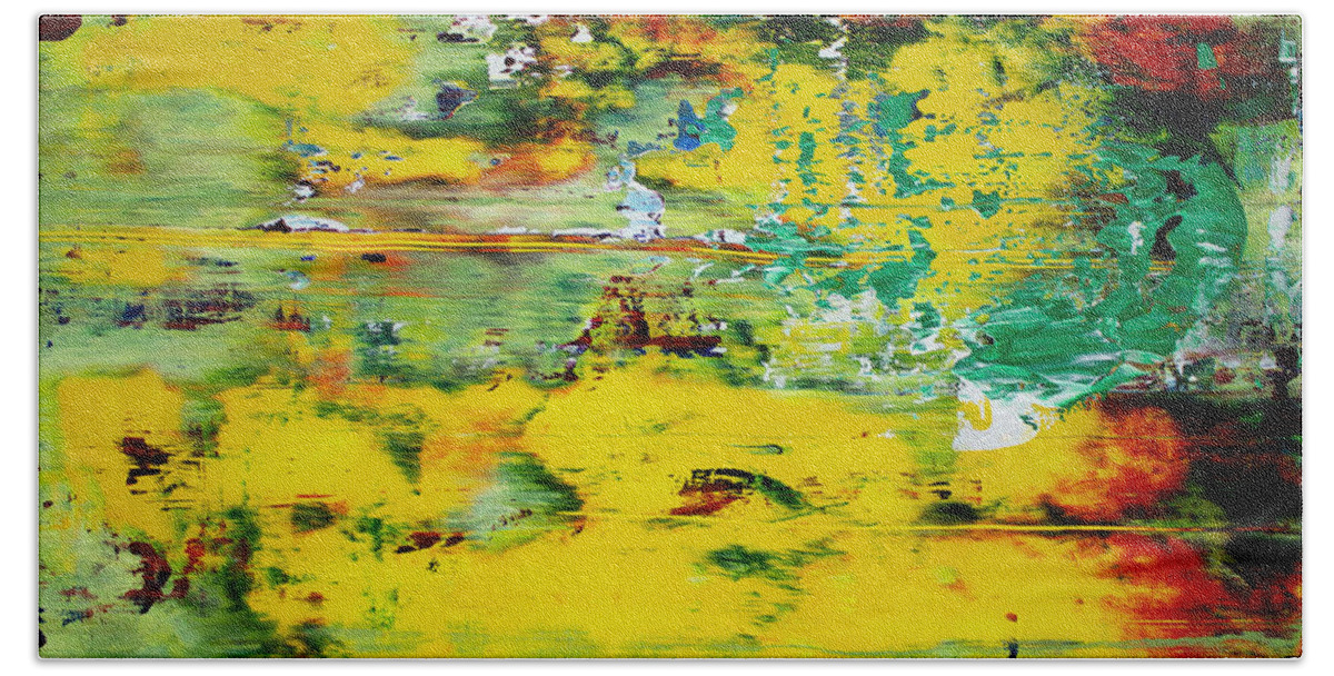 Derek Kaplan Art Beach Towel featuring the painting Opt.57.15 Addicted by Derek Kaplan