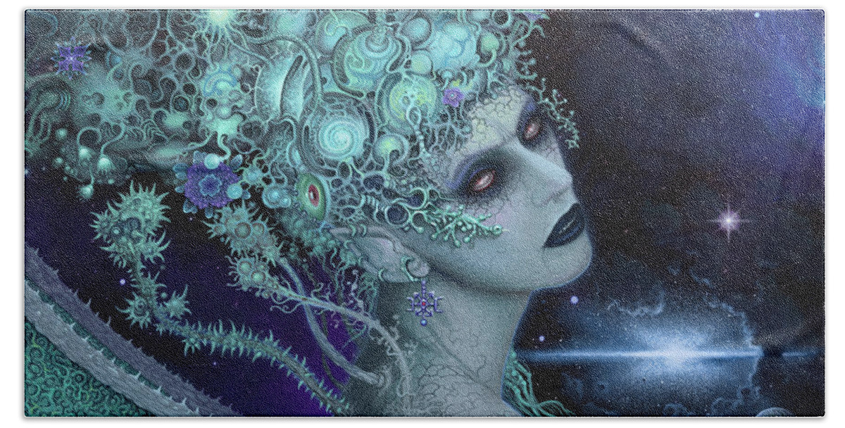 Goddess Beach Towel featuring the painting Oracle or Desire by Mark Cooper