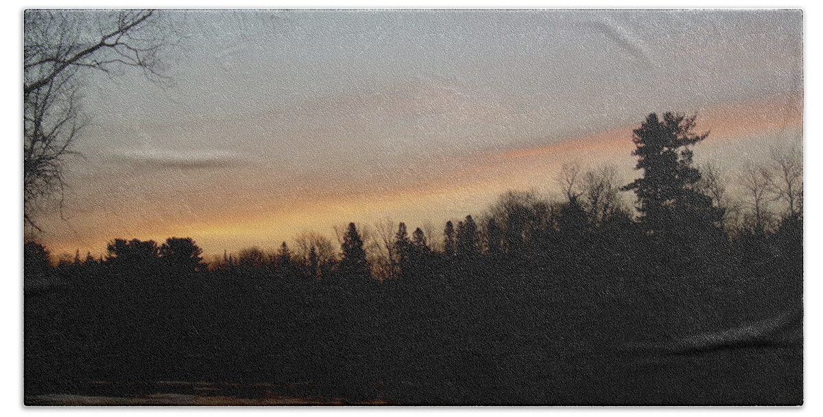 Clouds Beach Sheet featuring the photograph Orange Clouds Mississippi river dawn by Kent Lorentzen