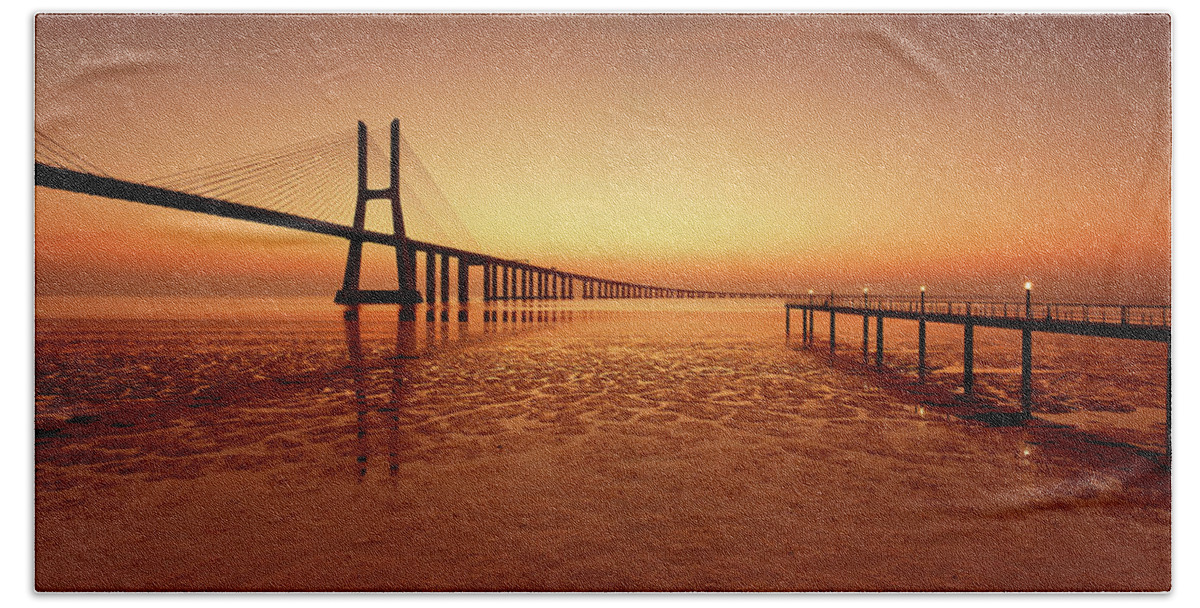 Lisbon Beach Towel featuring the photograph Orange by Jorge Maia