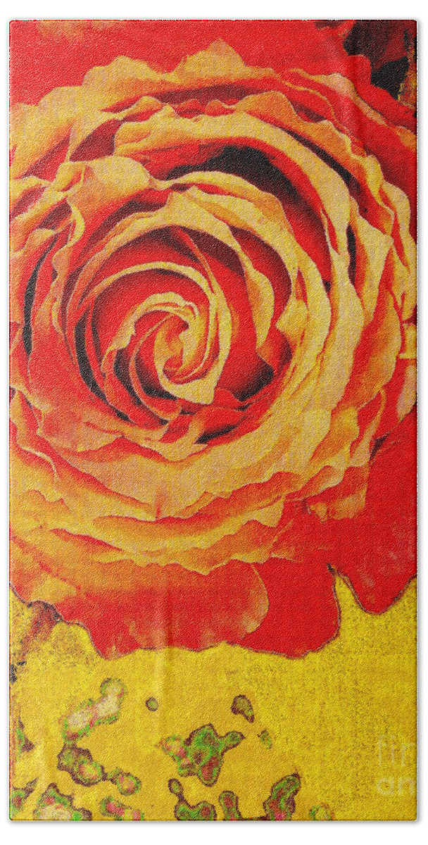Rose Beach Towel featuring the digital art The Orange rose by Wonju Hulse