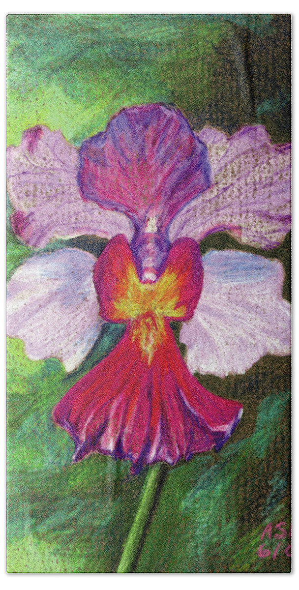 Orchid Beach Sheet featuring the drawing Orchid by Anne Katzeff