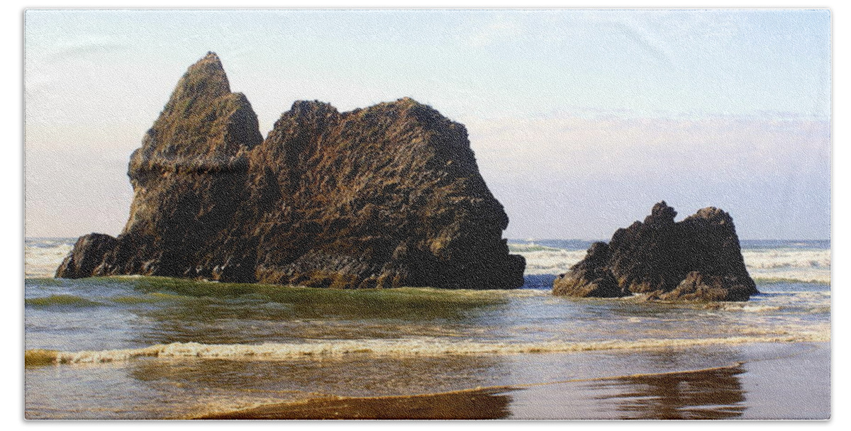 Ocean Beach Towel featuring the photograph Oregon Coast 10 by Marty Koch