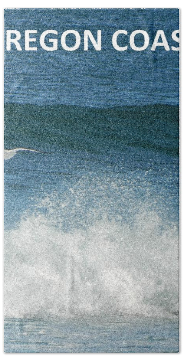 Seagulls Beach Towel featuring the photograph Oregon Coast Flying Seagull by Gallery Of Hope 