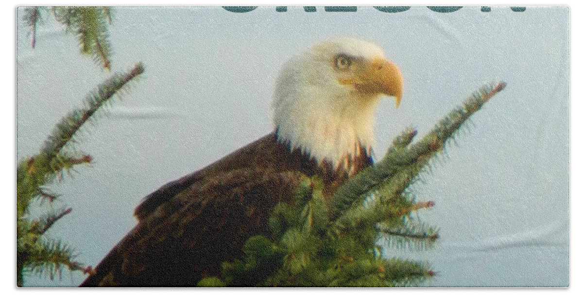 Eagle Beach Towel featuring the photograph OREGON Eagle by Gallery Of Hope 