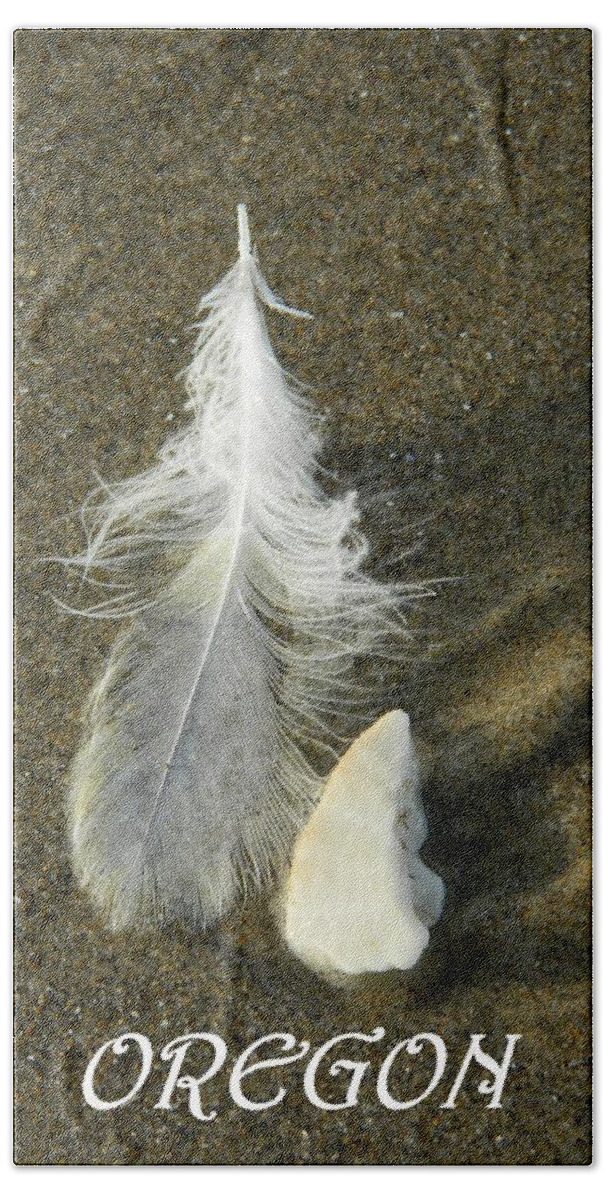 Feathers Beach Towel featuring the photograph Oregon Feather by Gallery Of Hope 