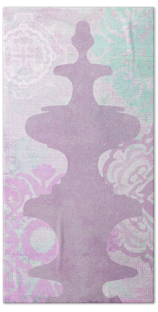 Oriental Design Beach Towel featuring the photograph Oriental Far East Design Purple by Suzanne Powers