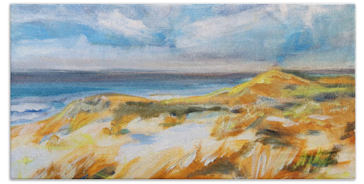 Sea Beach Towel featuring the painting Ostend Dunes by Christel Roelandt