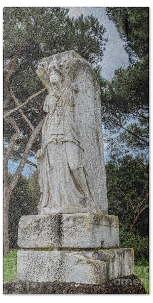 Ostia Antica - Minerva As Victory Beach Towel featuring the photograph Ostia Antica - Minerva as Victory by Debra Martz