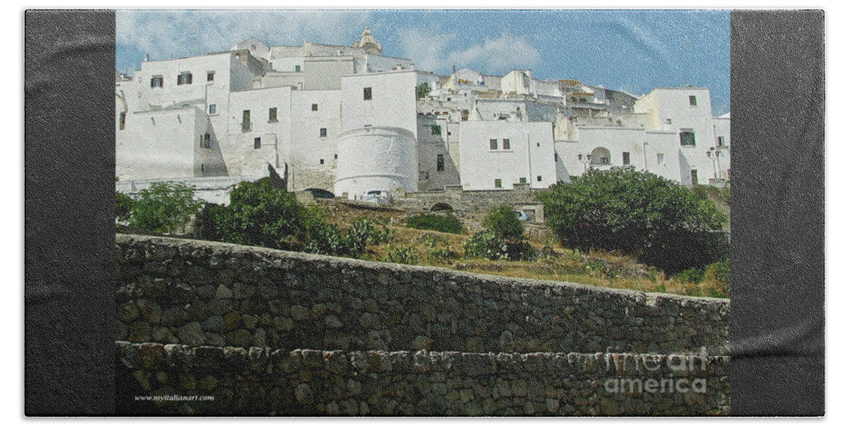 Cityscape Beach Sheet featuring the photograph Ostuni, Puglia by Italian Art