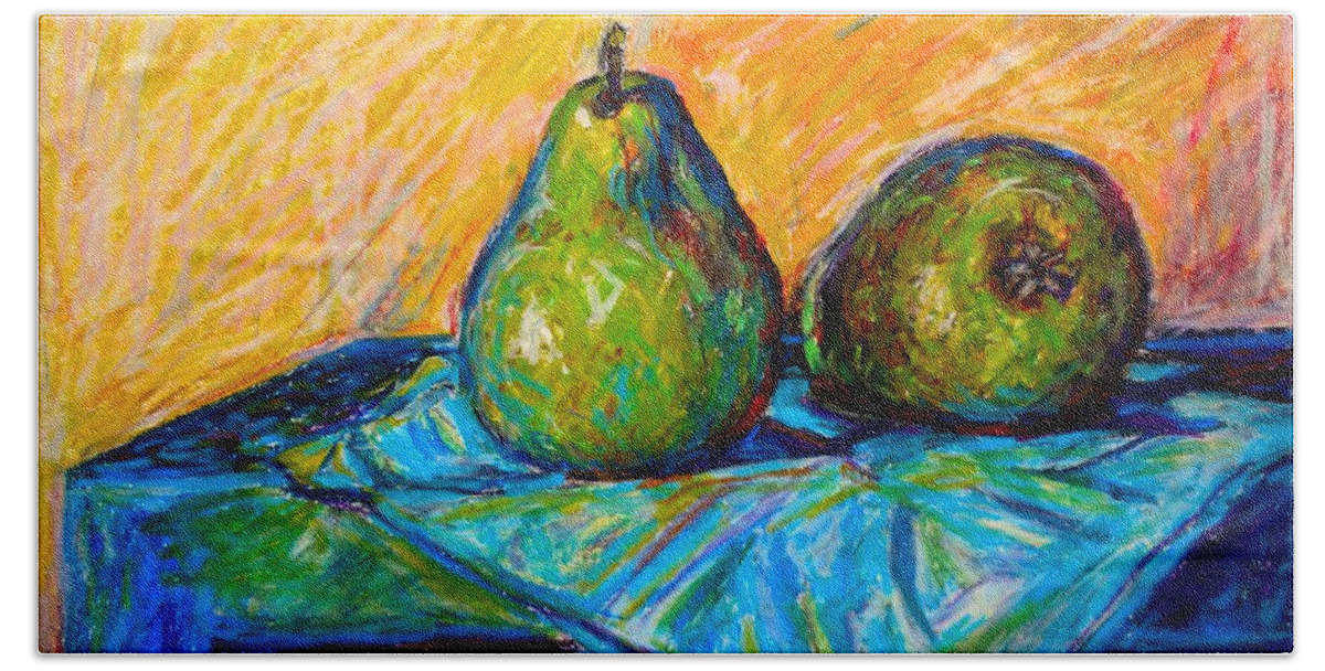 Still Life Beach Towel featuring the painting Other Pears by Kendall Kessler