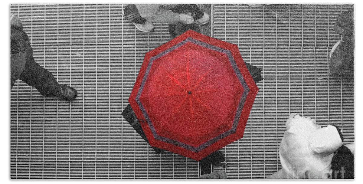 Red Beach Towel featuring the photograph Overhead Red by Dan Holm