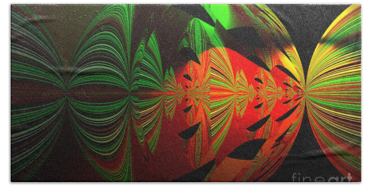 Art Beach Towel featuring the photograph Art green, red, black by Oksana Semenchenko