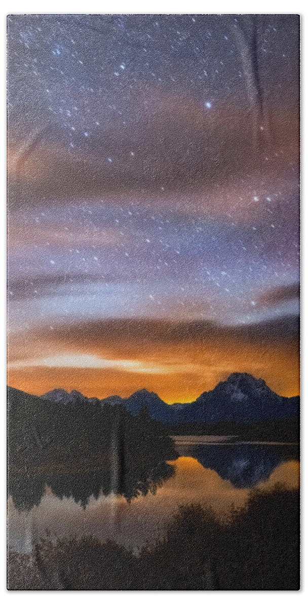 Starry Nights Beach Towel featuring the photograph Oxbow Dreams by Darren White