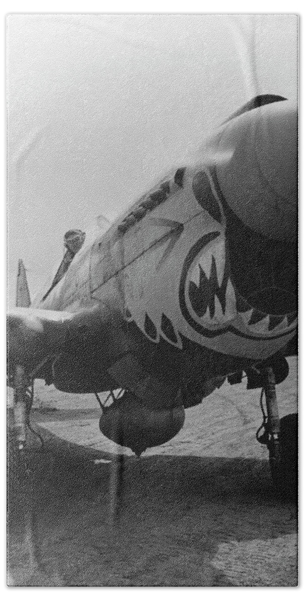 Ww2 Beach Towel featuring the photograph P-40 Warhawk - Flying Tiger by War Is Hell Store