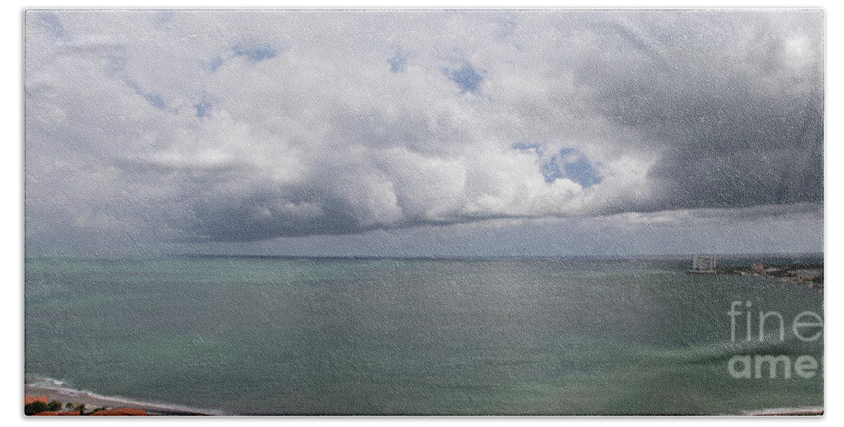 Playa Coronado Beach Sheet featuring the photograph Pacific Storm Panorama by Bob Hislop